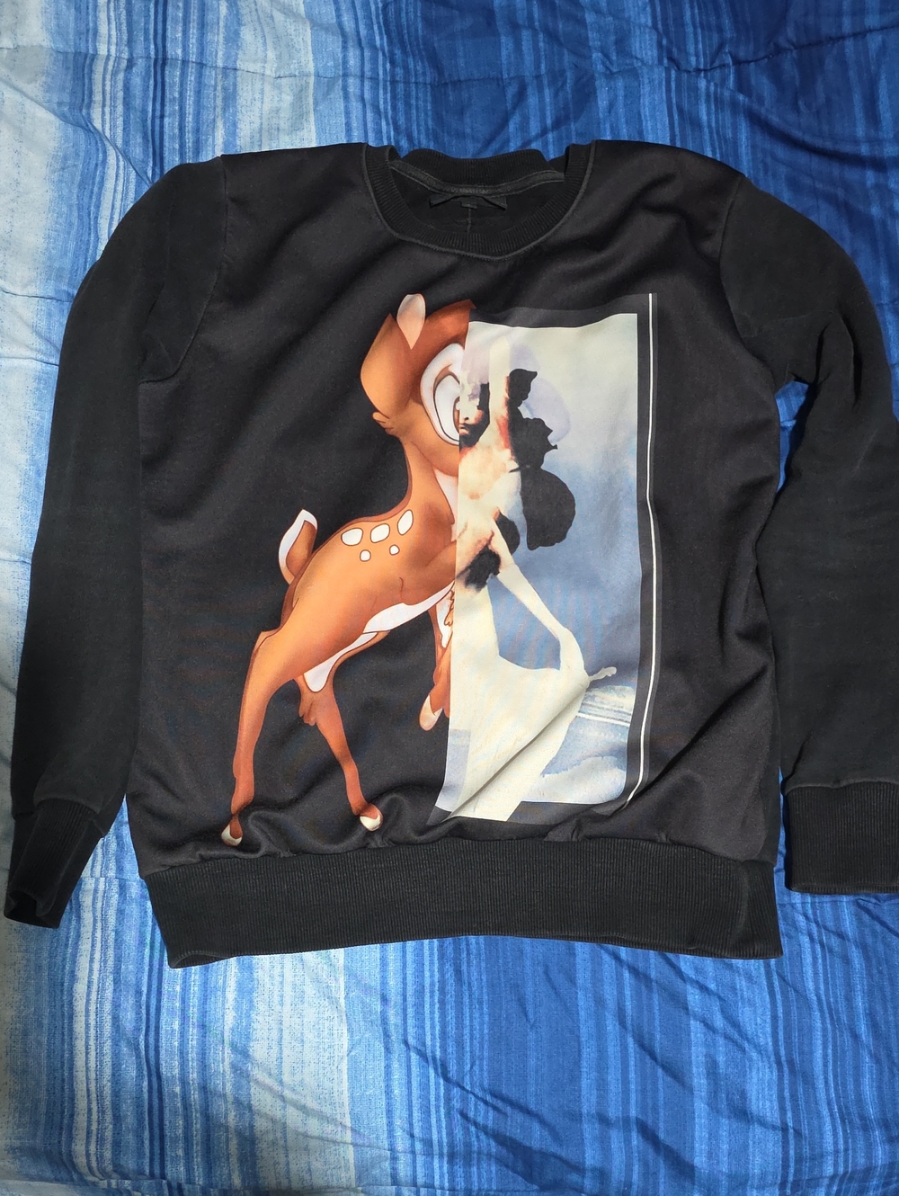 Givenchy Black Graphic Crewneck Sweatshirt with Brown Deer Print